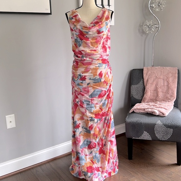 Abercrombie & Fitch Cowl Neck Draped Maxi Dress - Picture 2 of 12